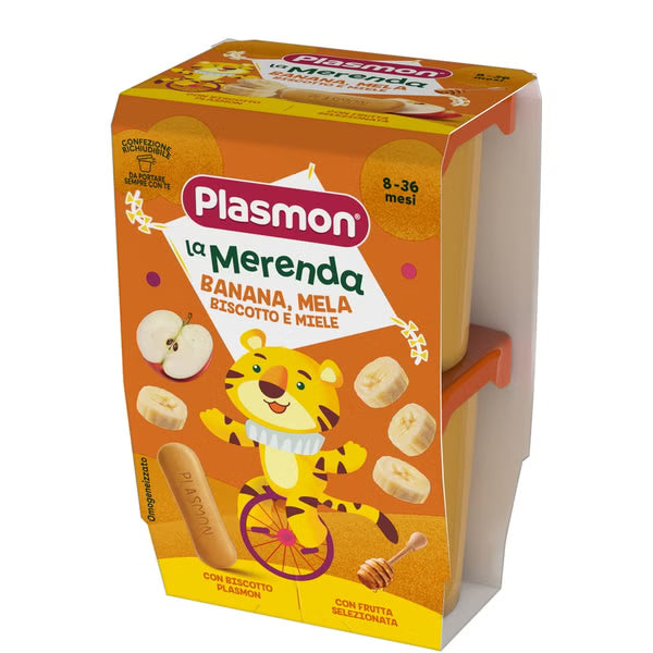 Merenda Plasmon Mela Banana Biscotto e Miele